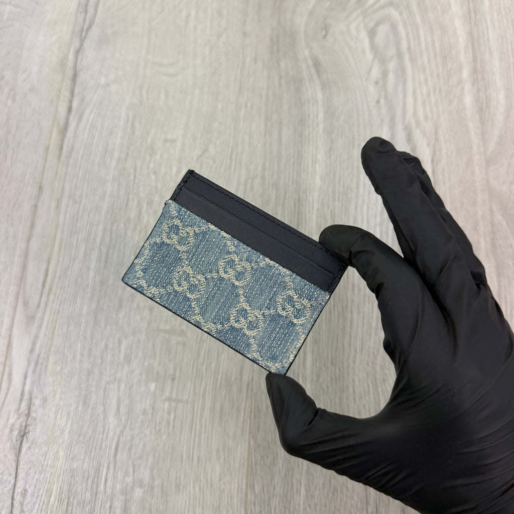 Gucci GG Denim Monogram Card Holder