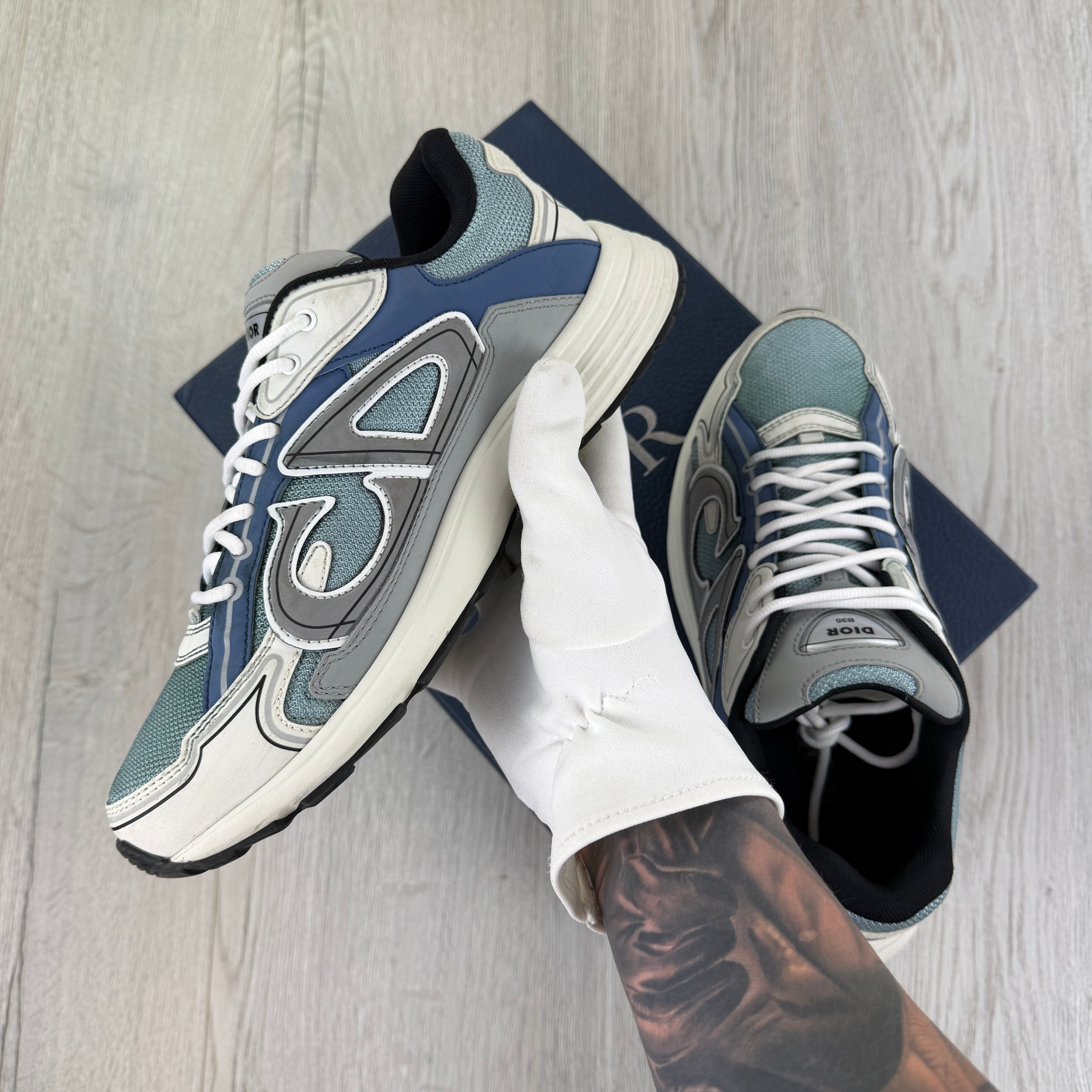 Dior B30 Men’s Baby Blue & White Trainers - 43 (Fit Uk 9)