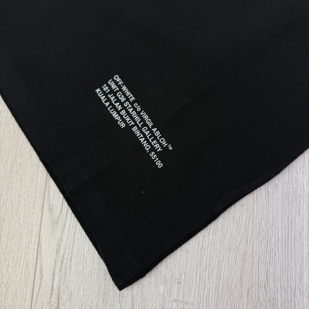 Off White Men’s Black T-shirt Silver Arrow - Small