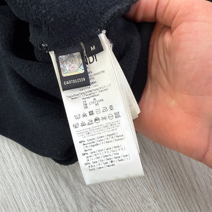 Fendi Men’s Black Pullover Hoodie FF Logo Down Sleeve - Medium