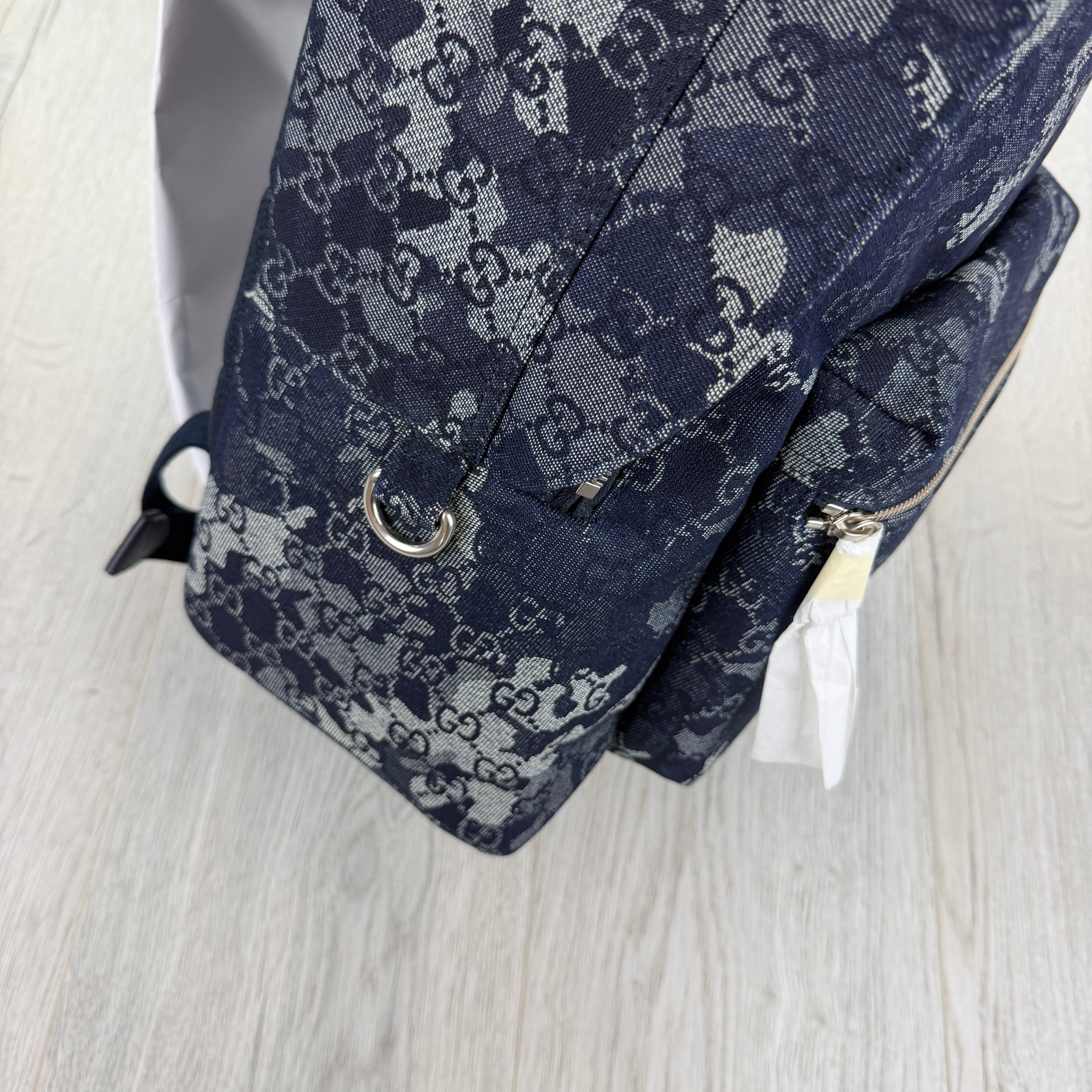 Gucci Men’s Monogram Camo Denim Jumbo GG Backpack