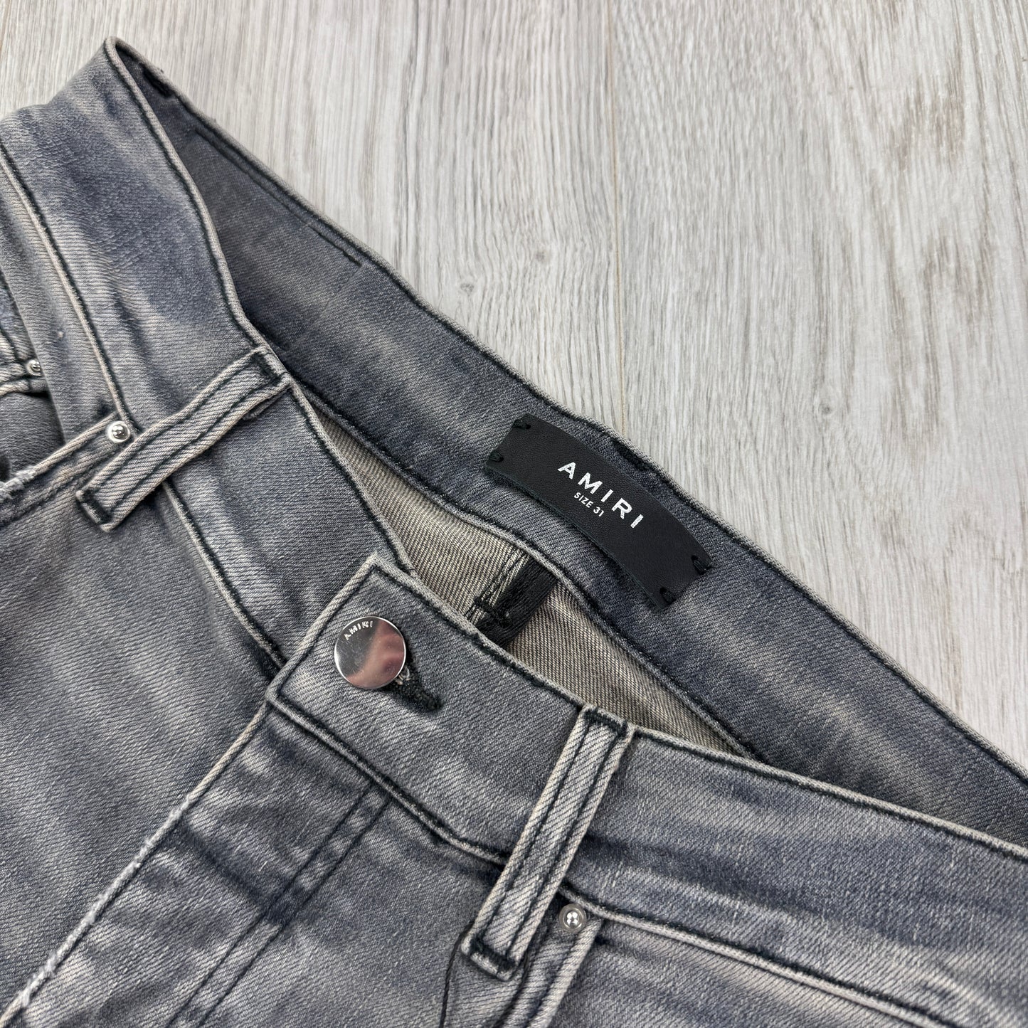 Amiri MX1 Grey Distressed Jeans - Uk 31