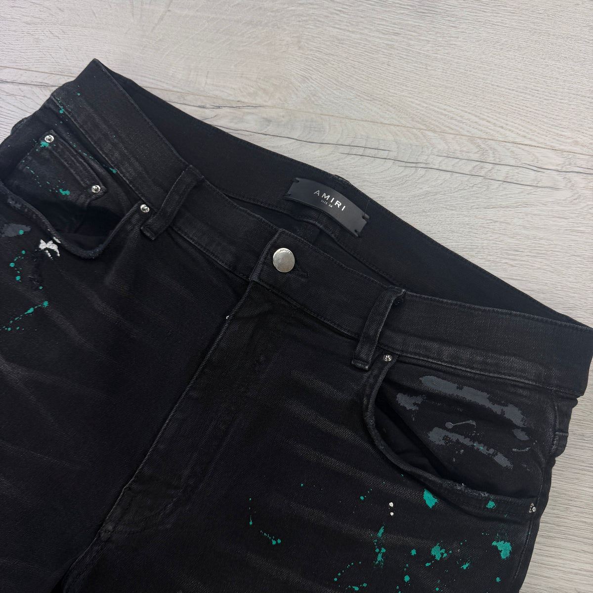 Amiri Men’s Black Ripped Distressed Jeans - Uk 34