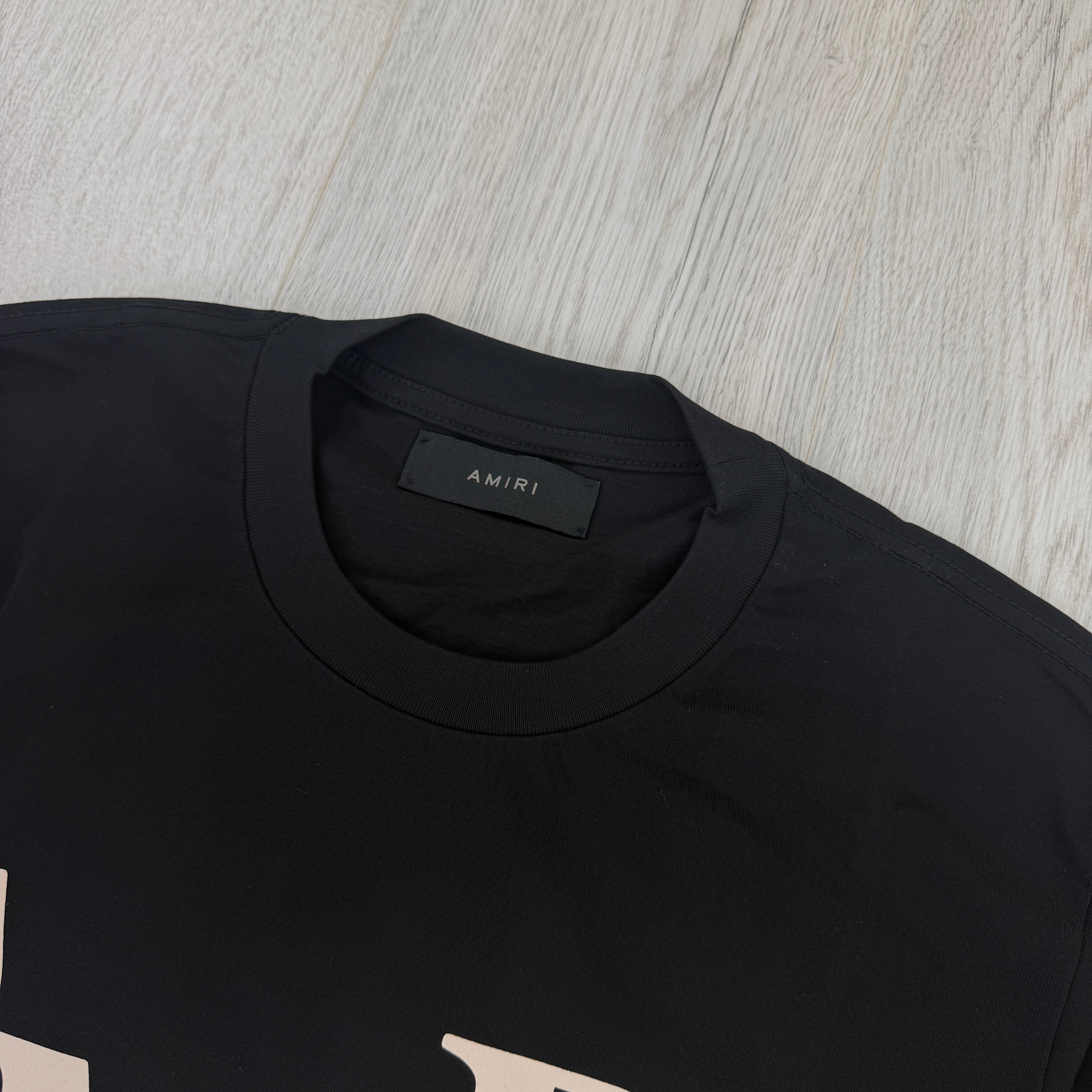 Amiri Men’s Black T-shirt With White Logo