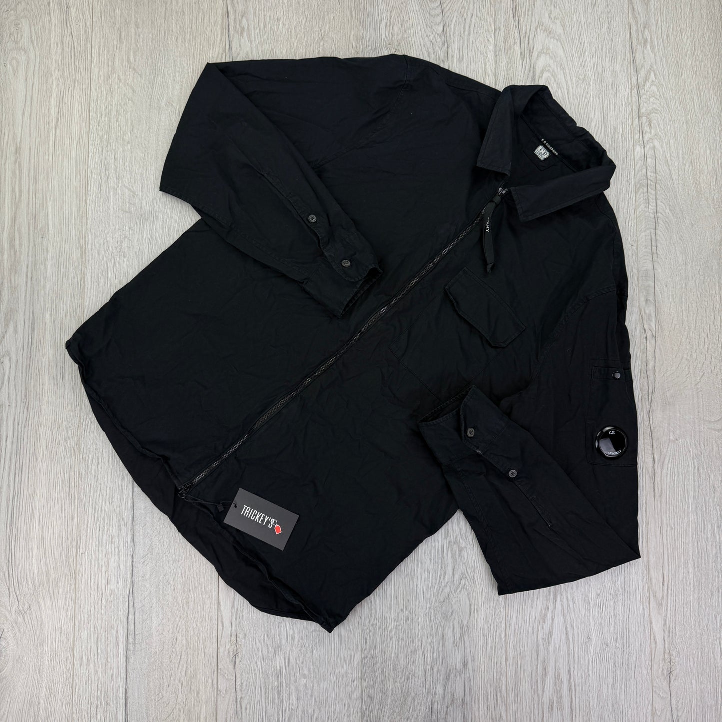 Cp Company Men’s Black Zip-up Overshirt Jacket - XL