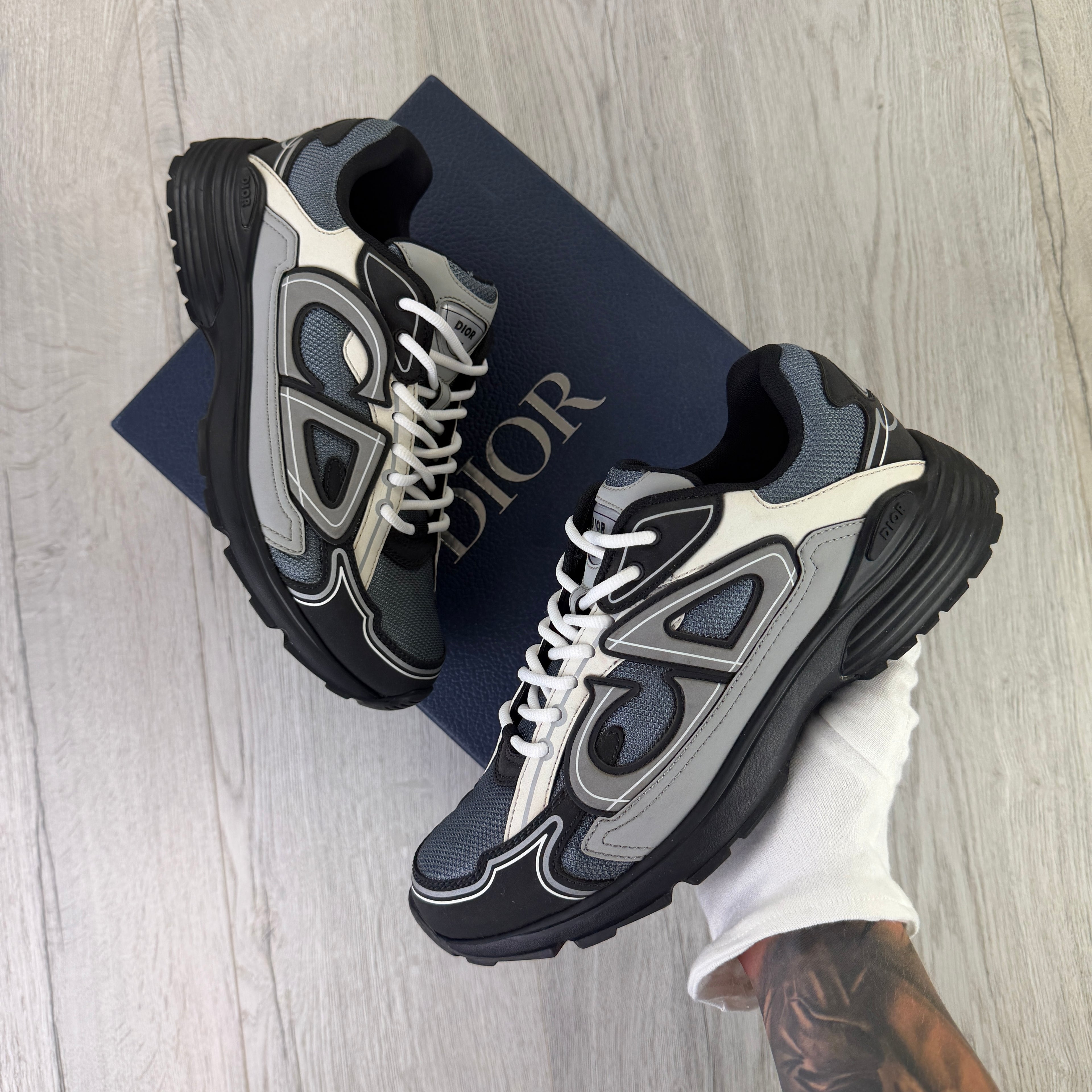 Dior B30 Men’s Blue Grey / White / Black Trainers - 41 (Uk 7)