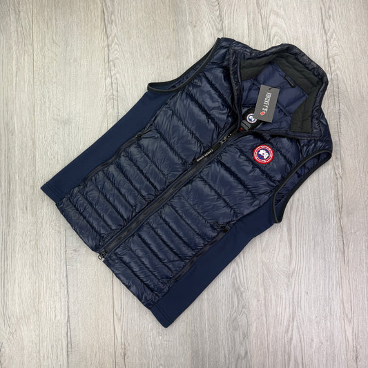 Canada Goose Men’s Navy Zip-up Hybridge Vest Gilet - Small
