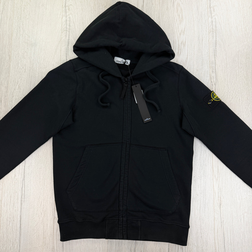 Stone Island Men’s Black Zip-up Hoodie - Large