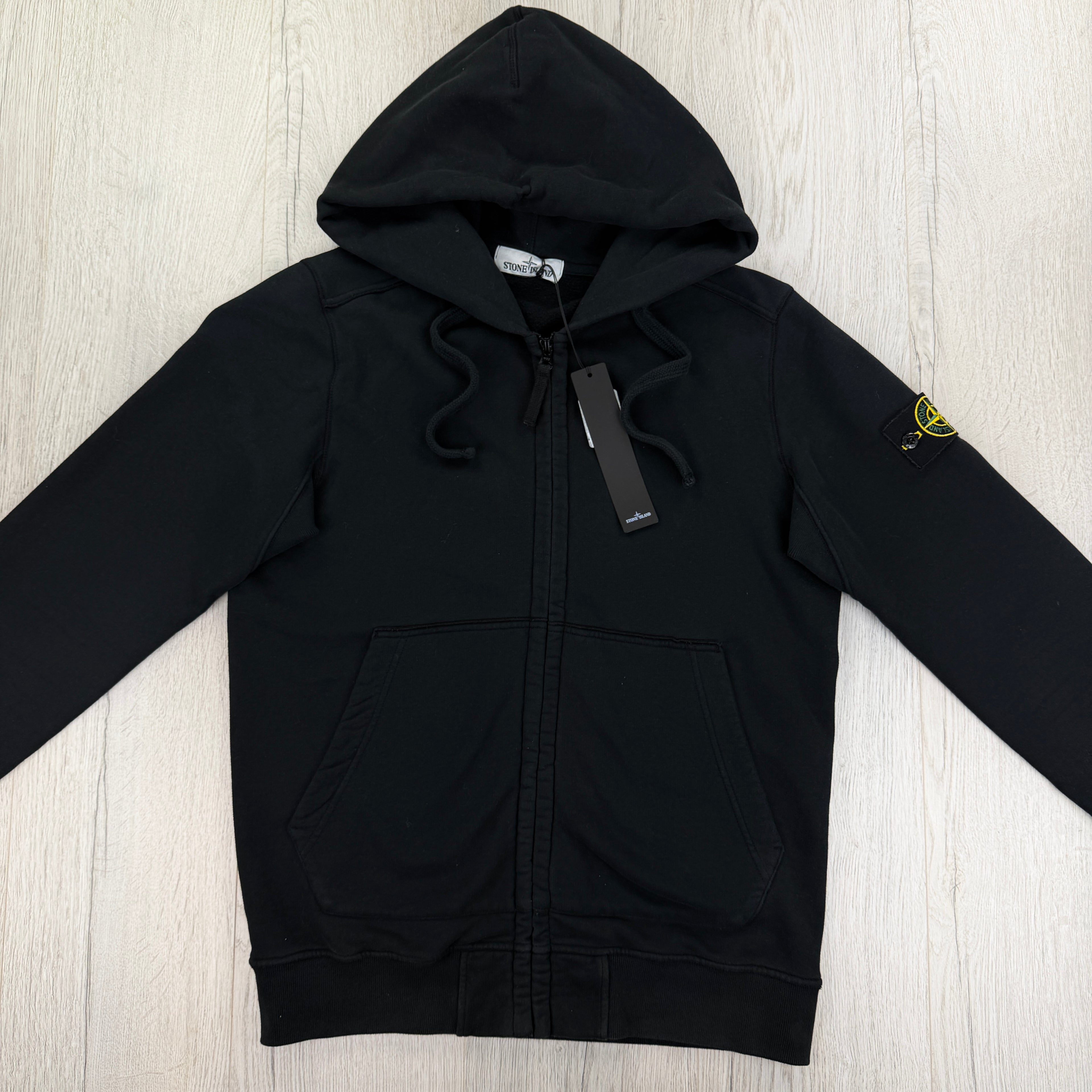 Stone Island Men’s Black Zip-up Hoodie - Large