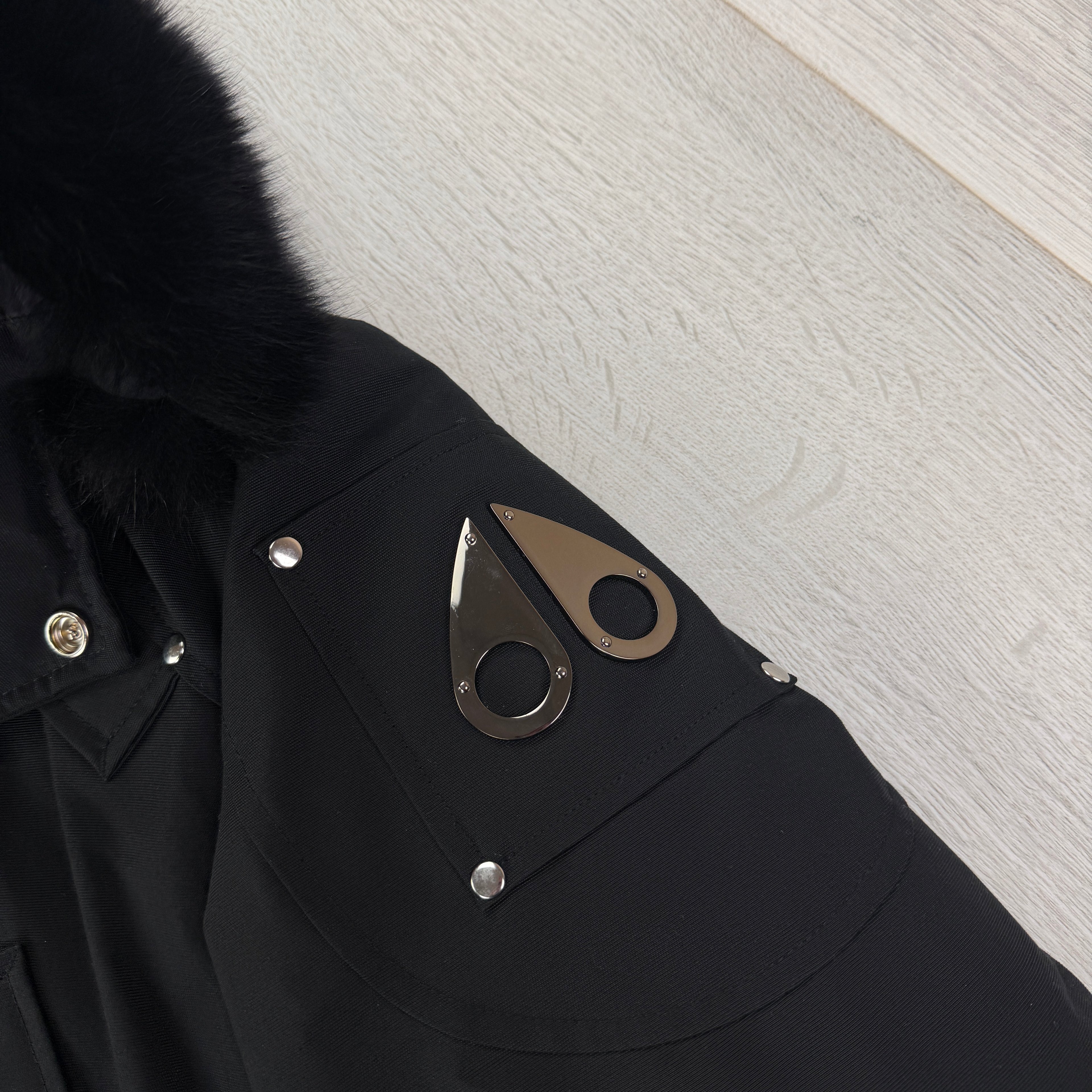 Moose Knuckles Men’s Black Zip-up Ballistic Bomber Parker Jacket - XS