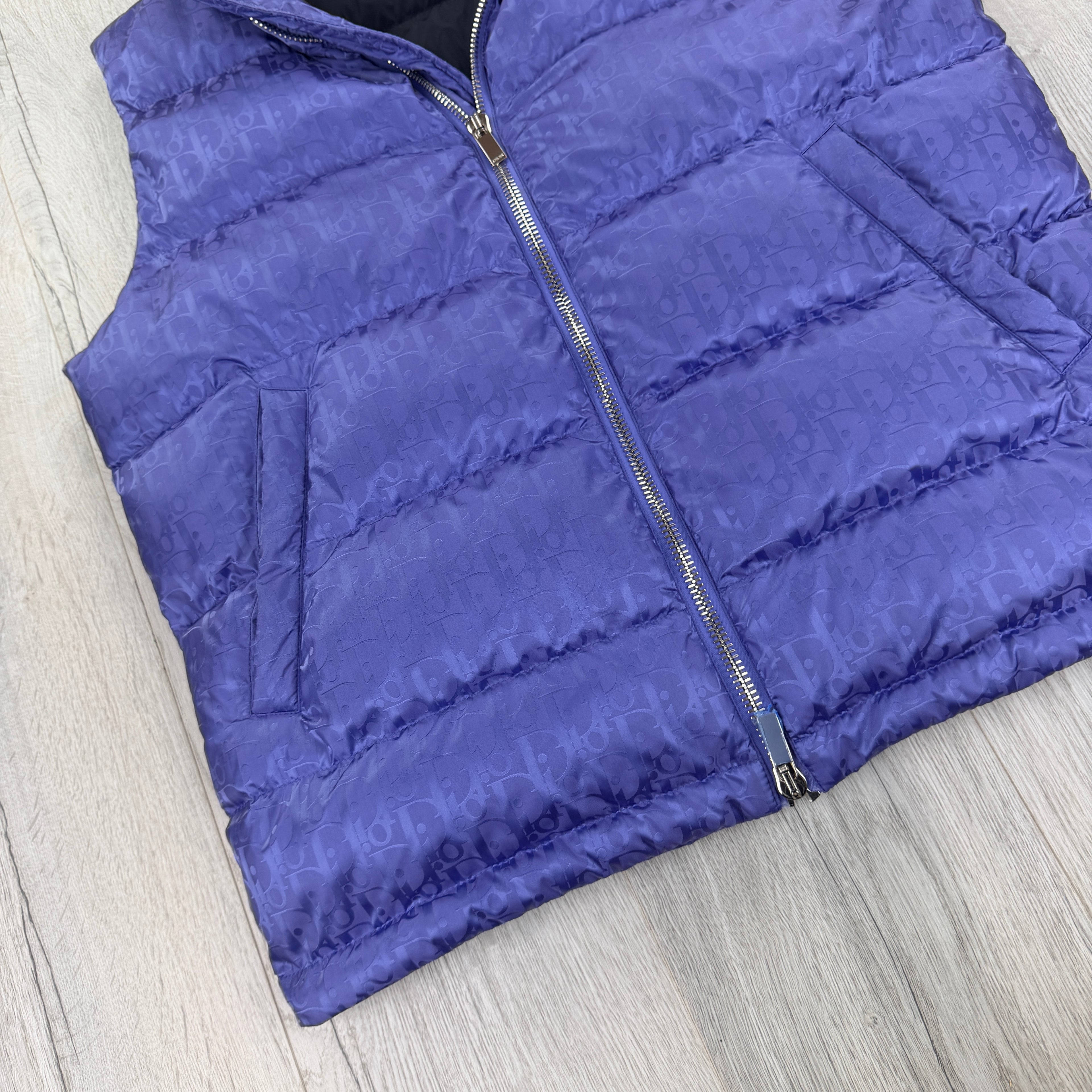 Dior Men’s Oblique Purple Zip-up Down Bodywarmer - 50 (M/L)