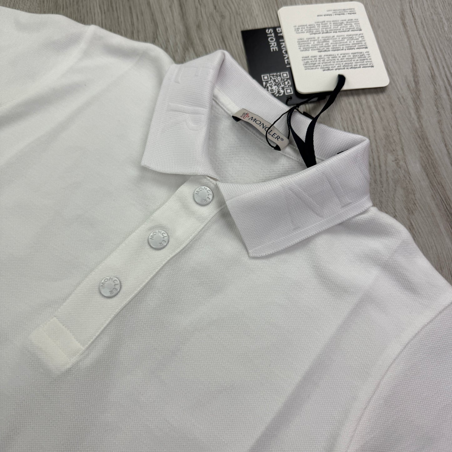 Moncler Boys White Polo Shirt