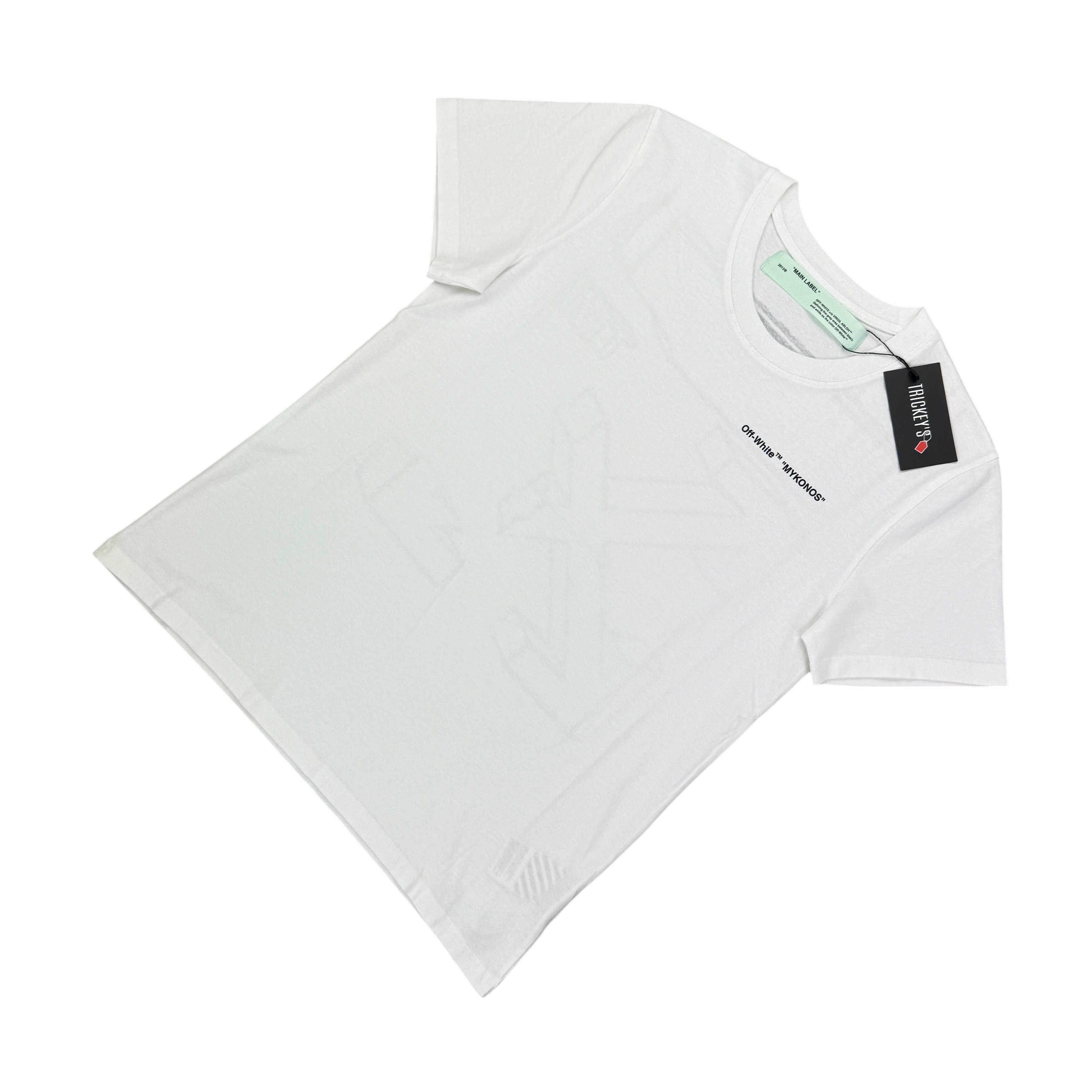 Off White Men’s ‘Mykonos’ White T-shirt - Medium