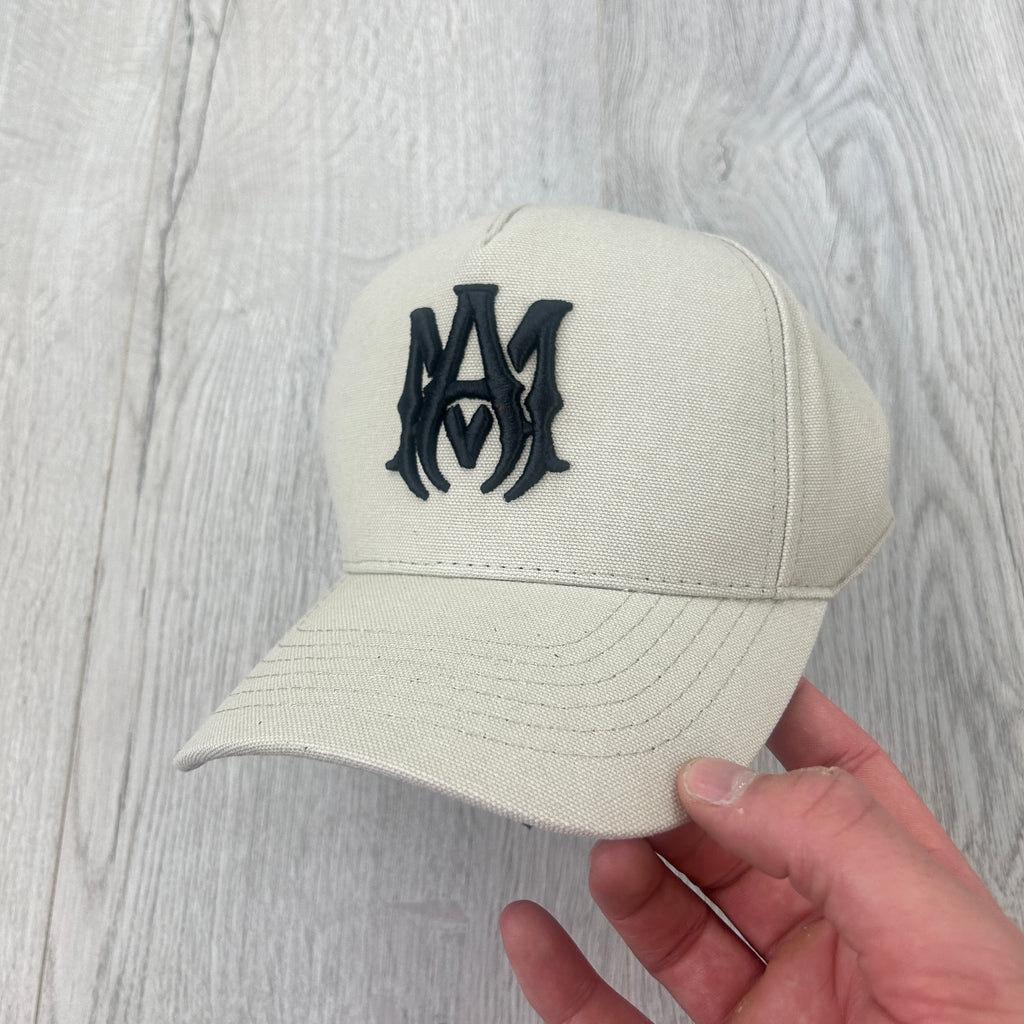 Amiri Men’s Beige MA Logo Full Canvas Cap