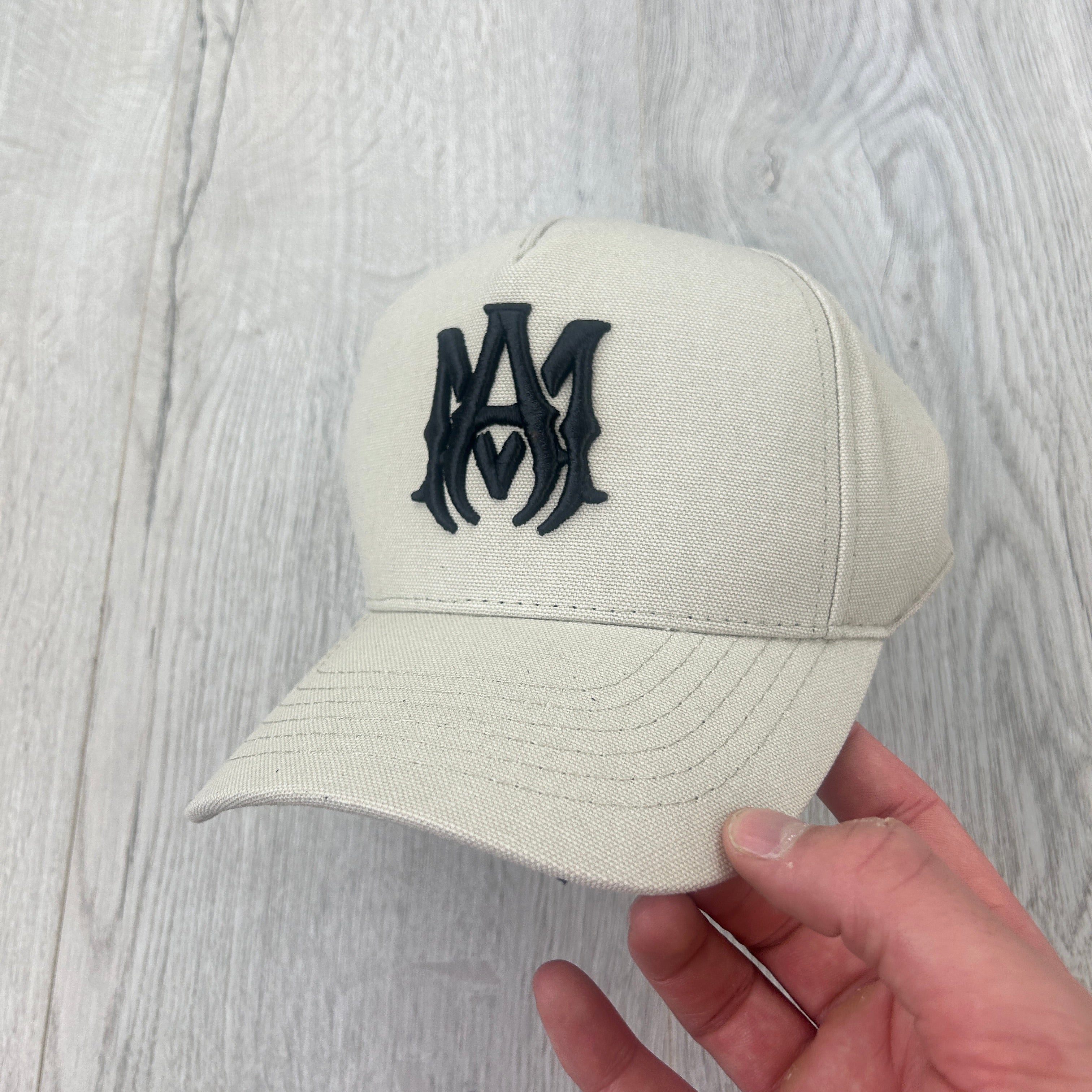 Amiri Men’s Beige MA Logo Full Canvas Cap