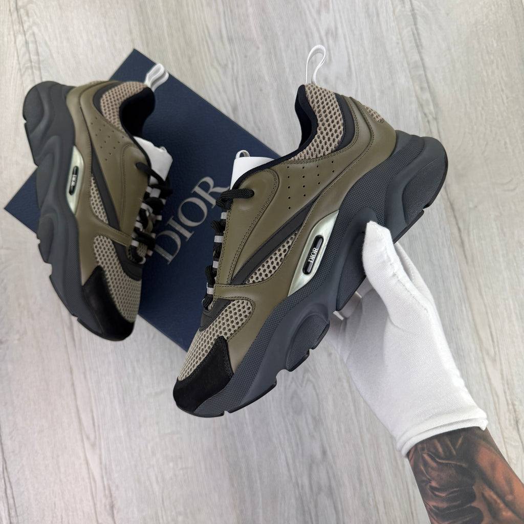 Dior B22 Men’s Khaki Grey Runners - 42.5 (Fit Uk 8)