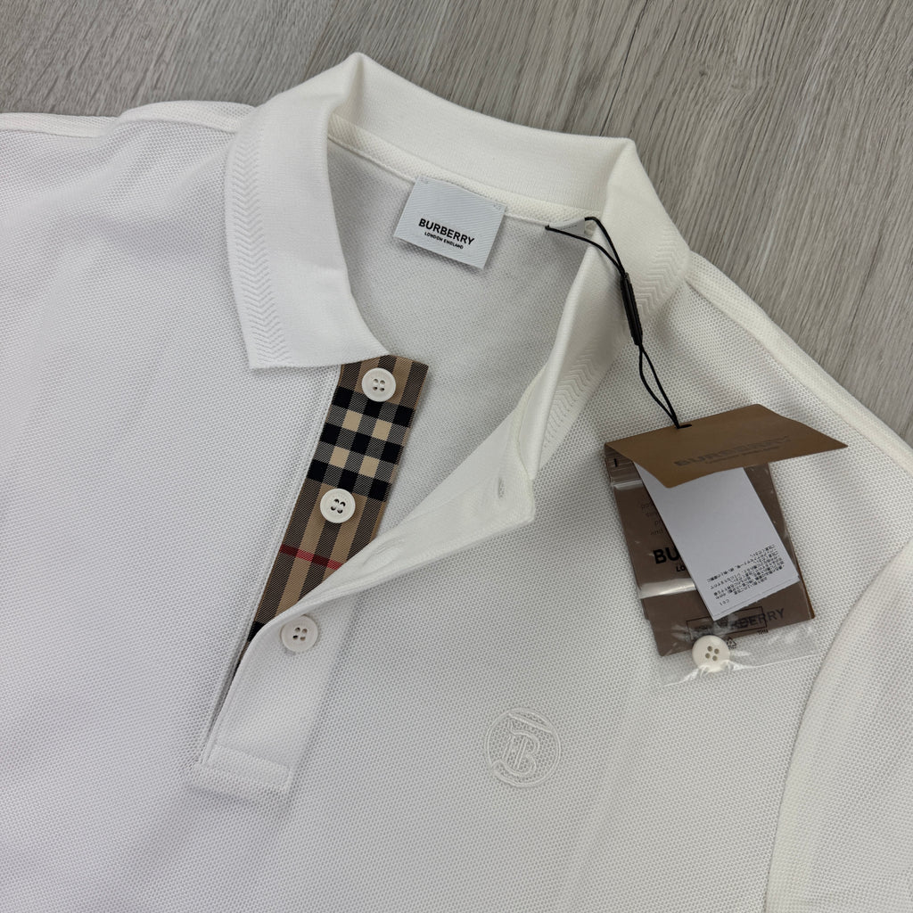 Burberry Men’s White Polo Shirt - Medium