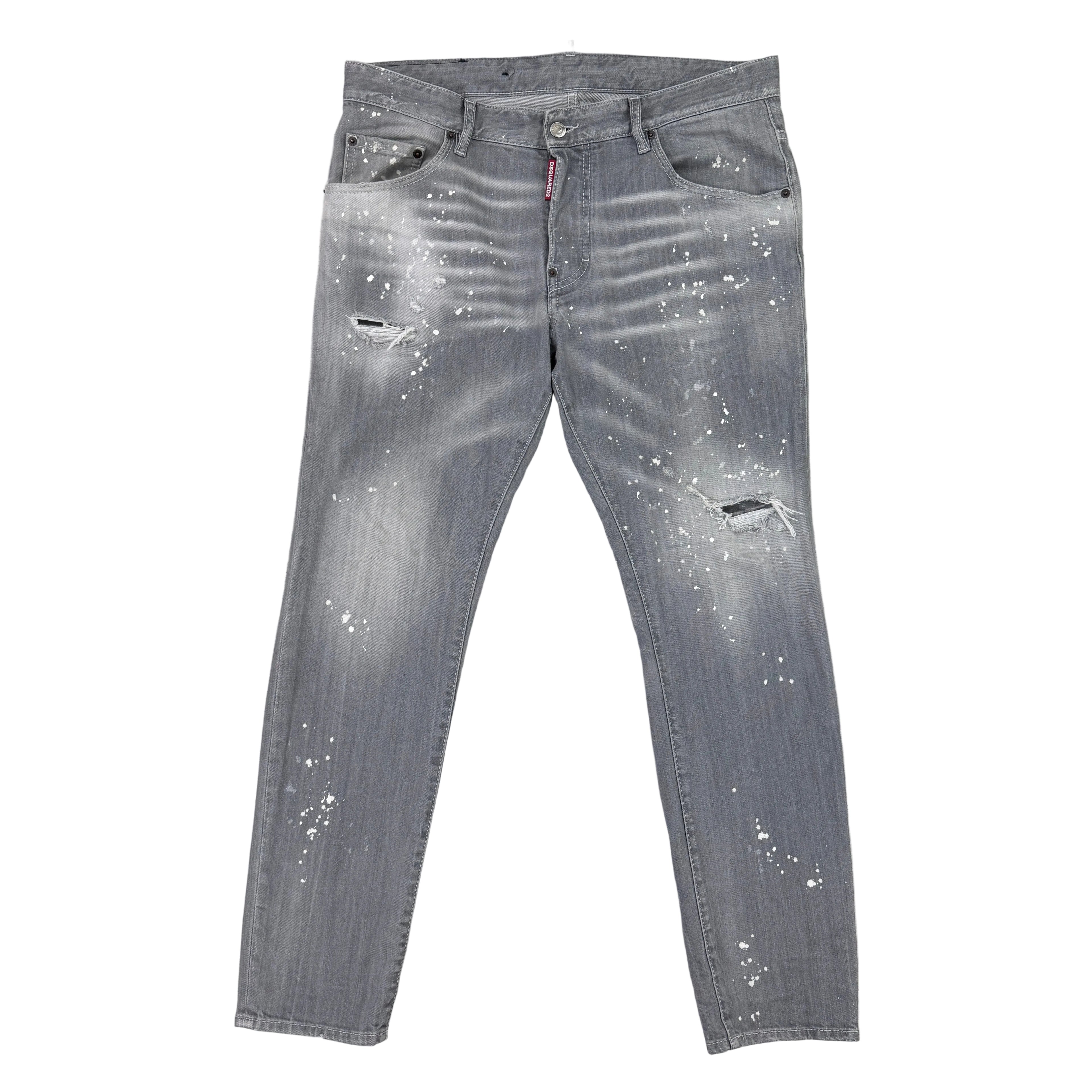 Dsquared2 Men’s Grey Distressed Jeans - 50 (Uk 32/33)