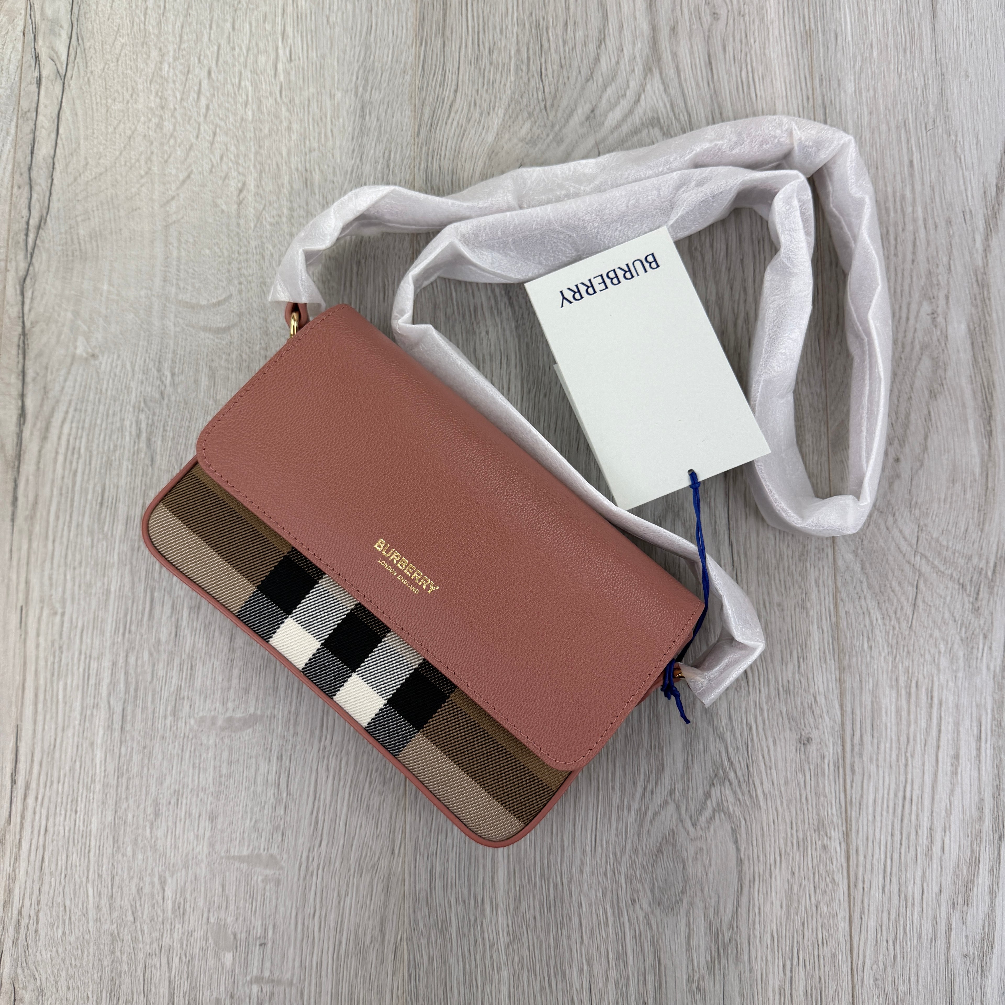 Burberry Women’s 'New Hampshire' Leather Shoulder Bag Dark Rosewood Pink