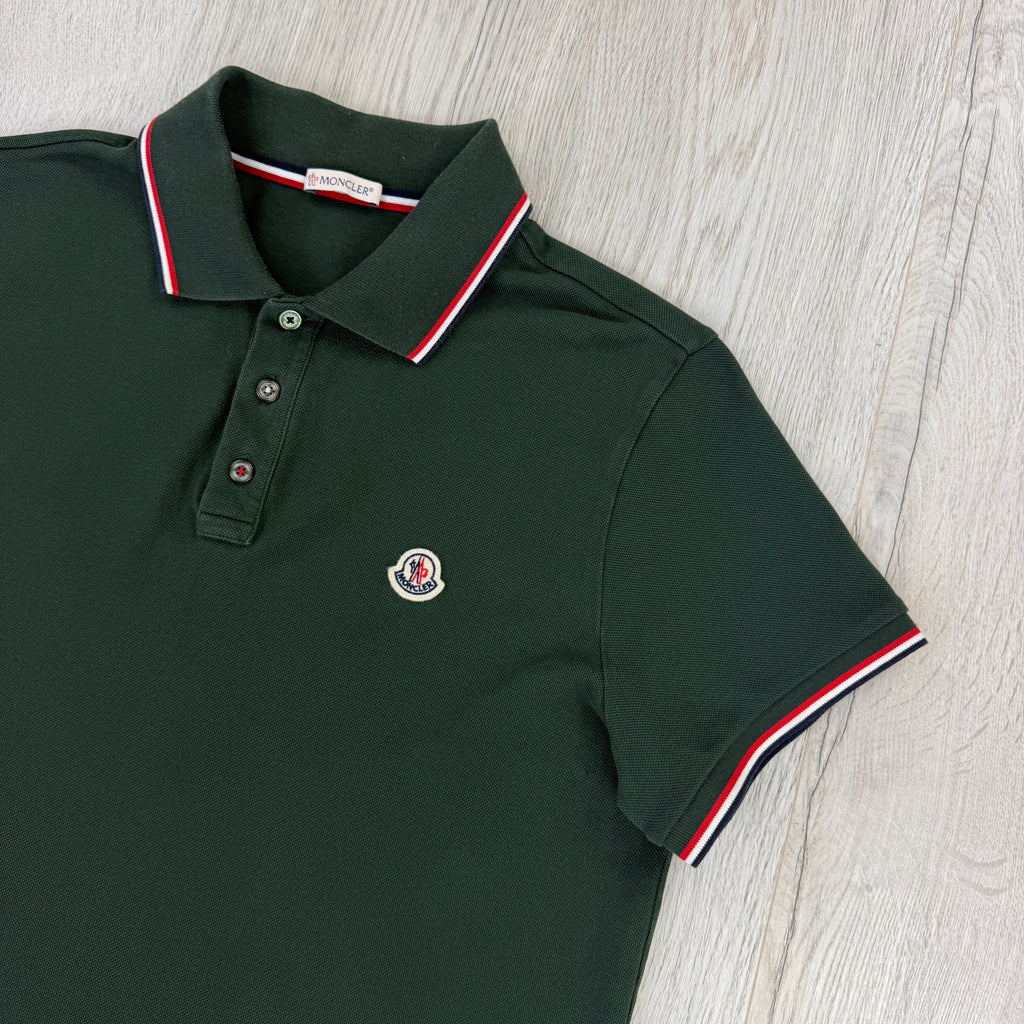 Moncler Men’s Green Polo Shirt - Large Slim