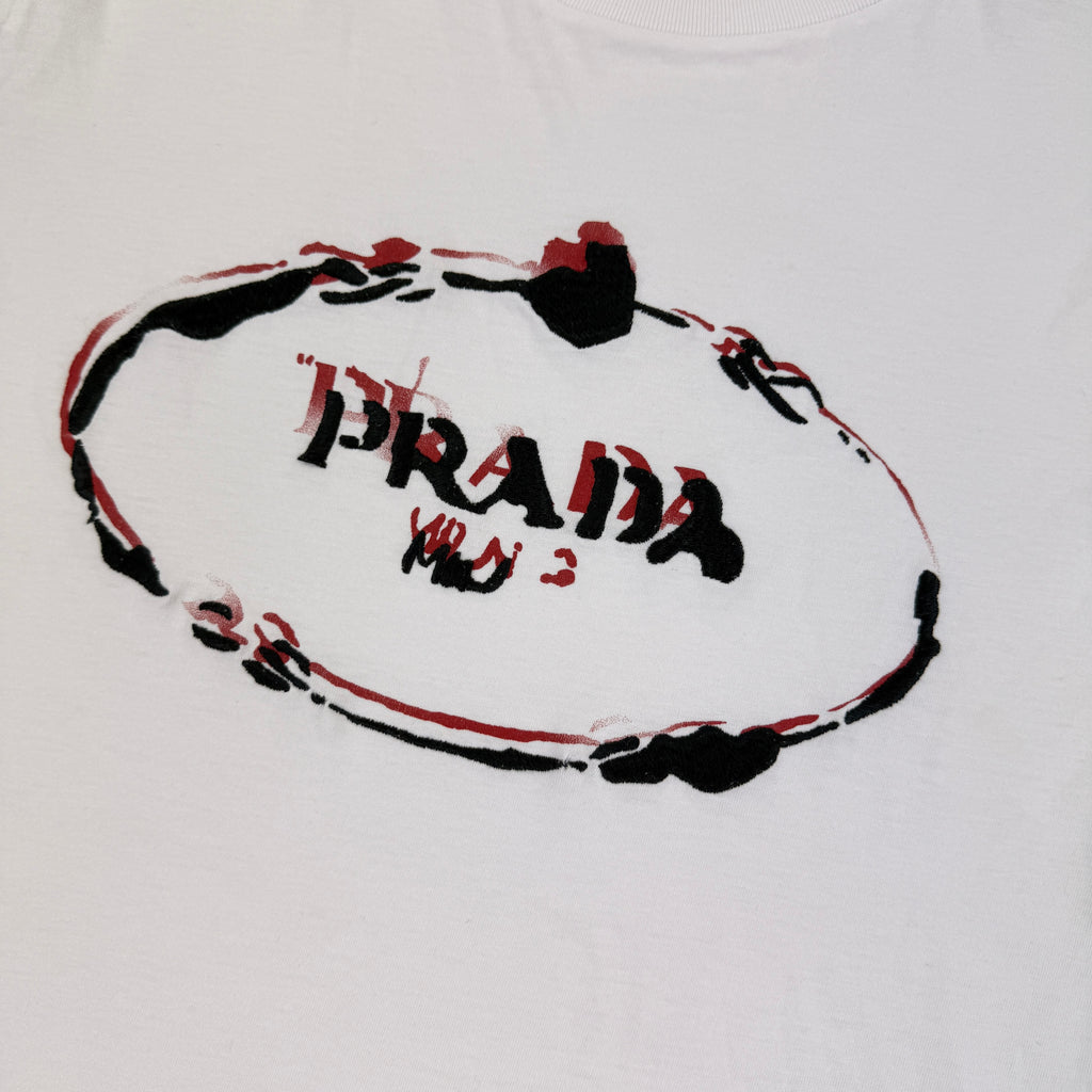 Prada Men’s White T-shirt - Small Slim