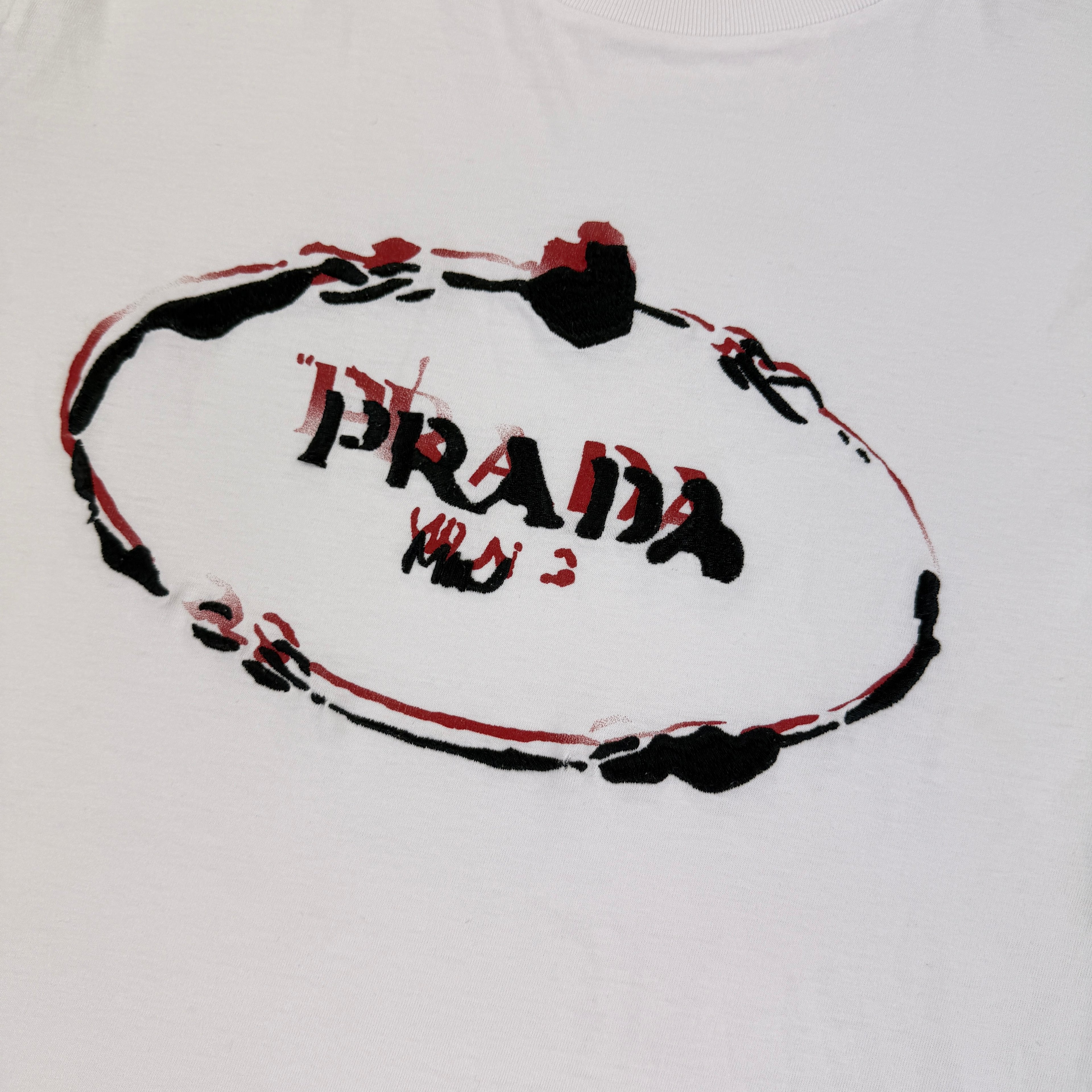 Prada Men’s White T-shirt - Small Slim