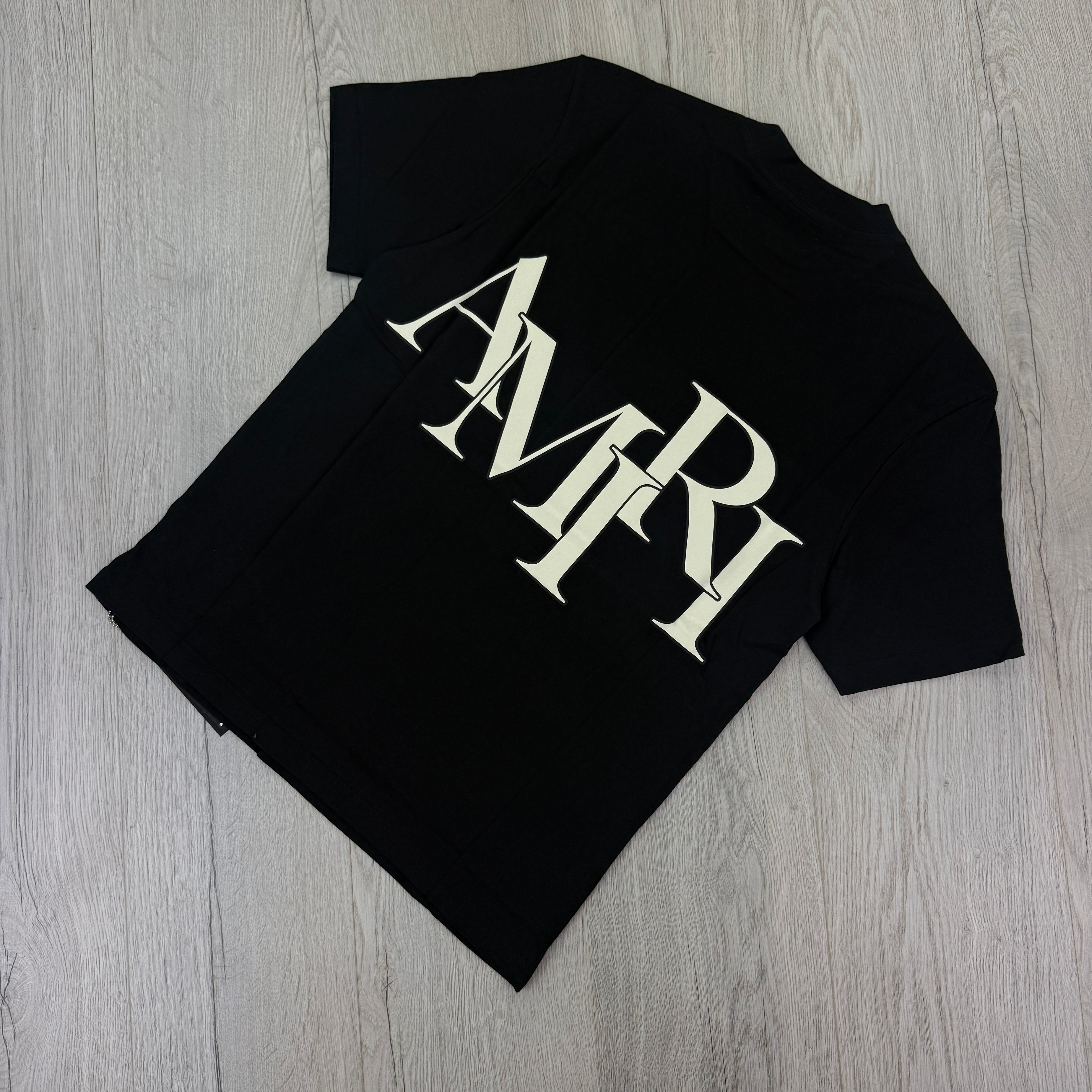 Amiri Men’s Black Staggered Logo T-shirt