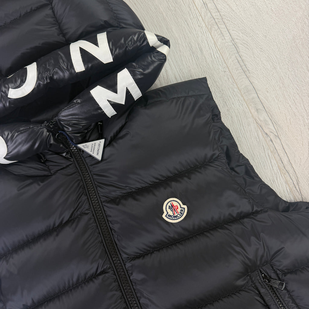 Moncler Men’s Black Montreuil Padded Bodywarmer With Hood - Size 4