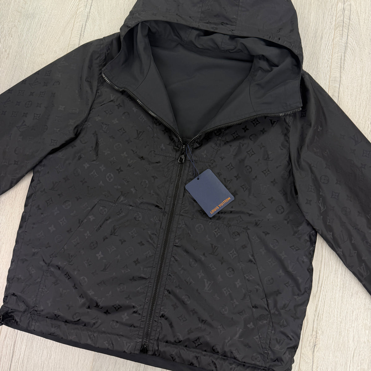 Louis Vuitton Men’s Monogram Reversible Black Windbreaker Jacket - Size 50