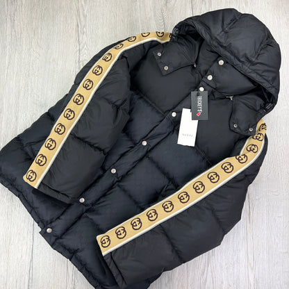Gucci Men’s GG Jacquard Nylon Padded Down Jacket - Size 50