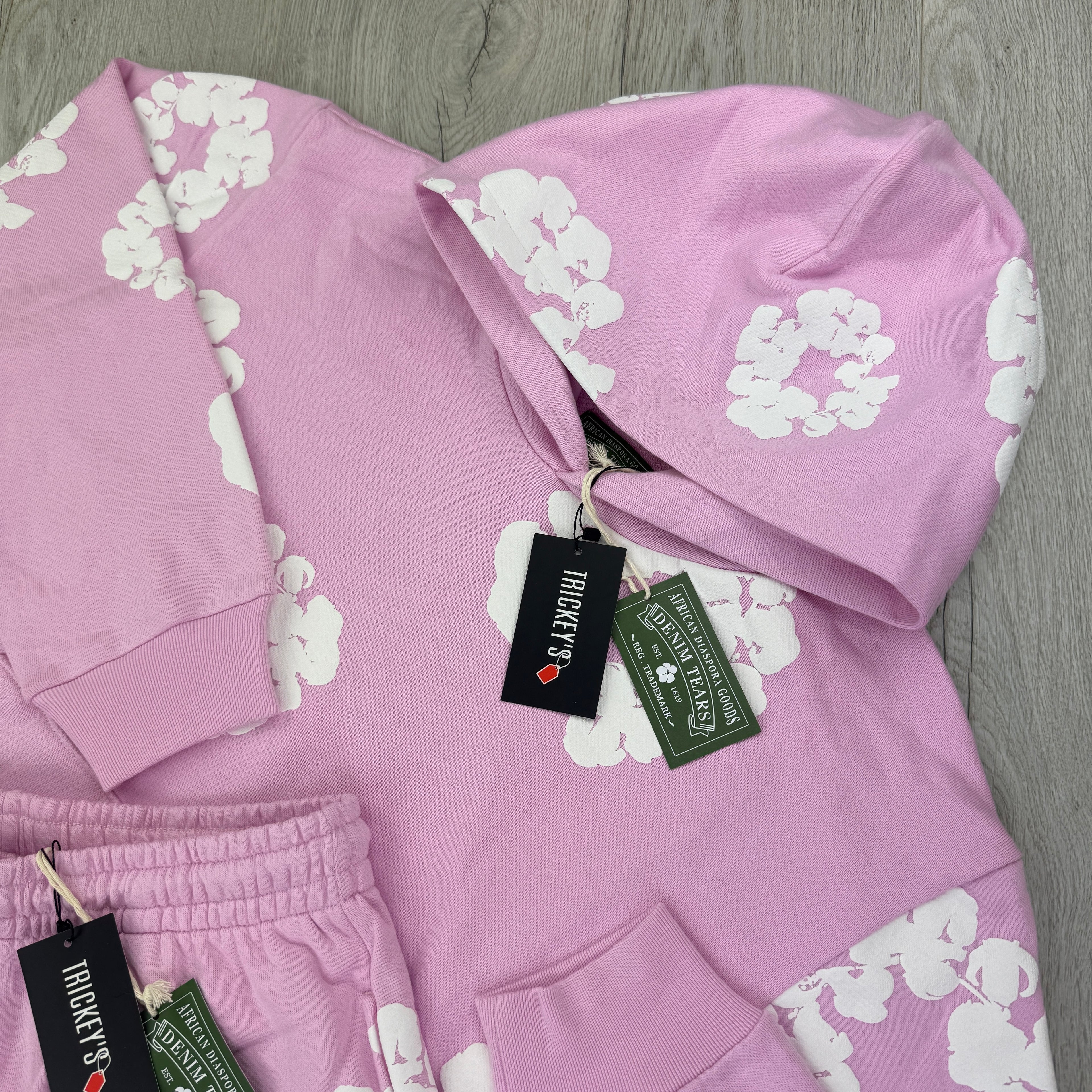Denim Tears Men’s Pink Shorts & Hoodie Set