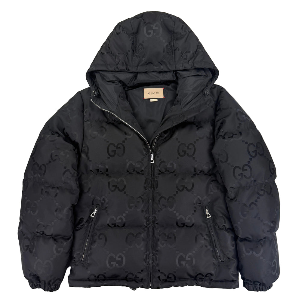 Gucci Men’s Jumbo GG Hooded Jacquard Nylon Puffer Jacket - Size 44 (Small)
