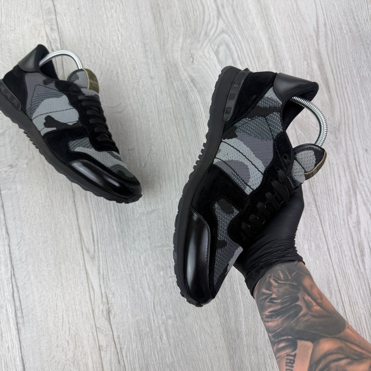 Valentino Men’s Black Camo Mesh Rockrunner