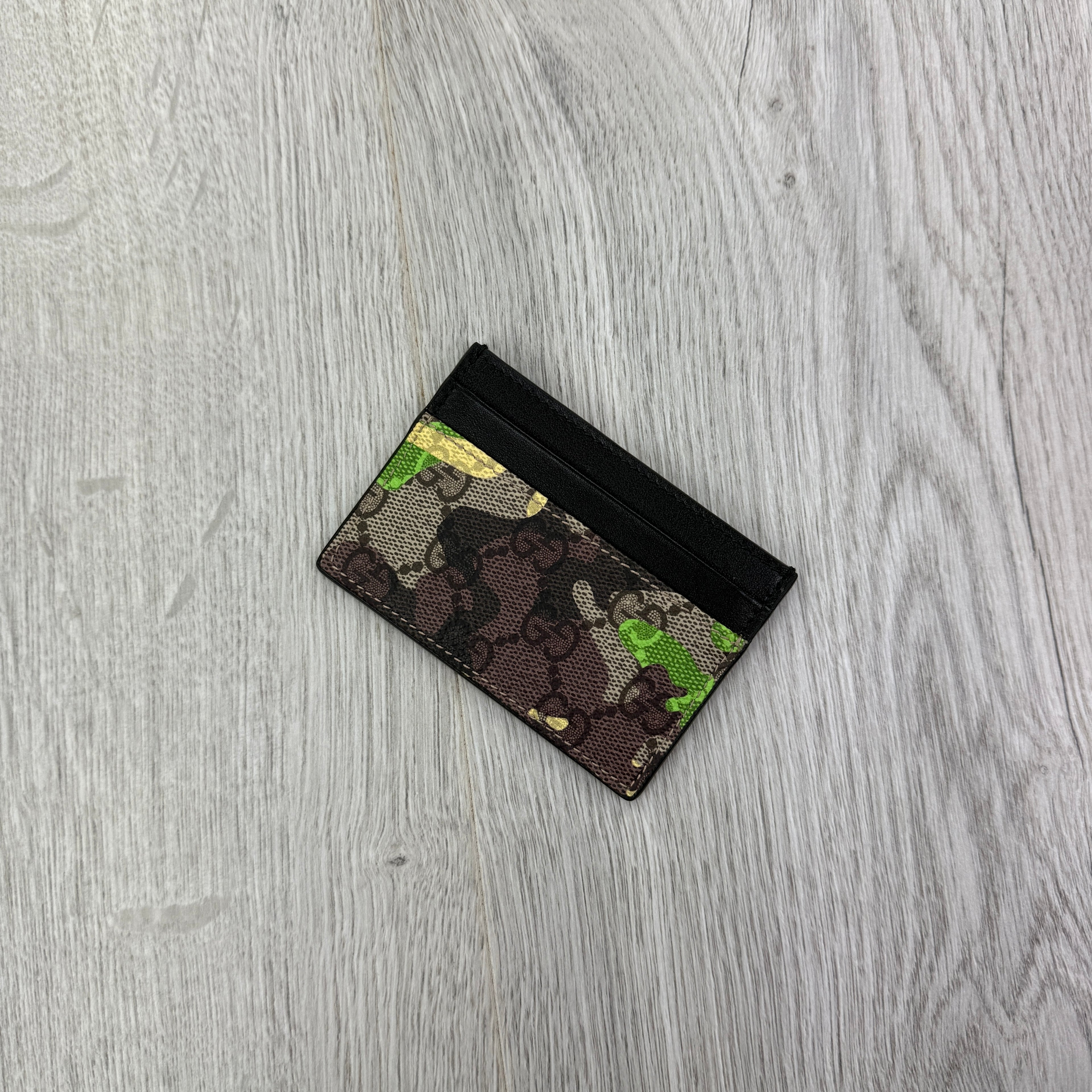 Gucci GG Blue Camo Canvas Card Holder