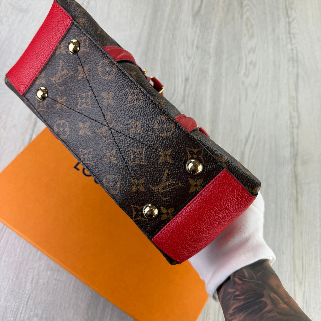 Louis Vuitton Women’s Soufflot Tote BB Brown/Red Canvas/Leather