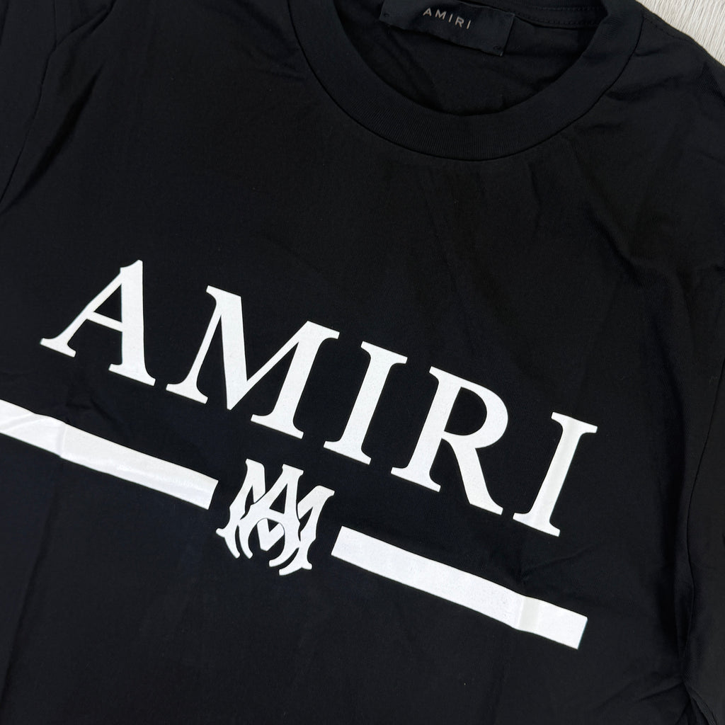 Amiri Men’s Black T-shirt With White Logo