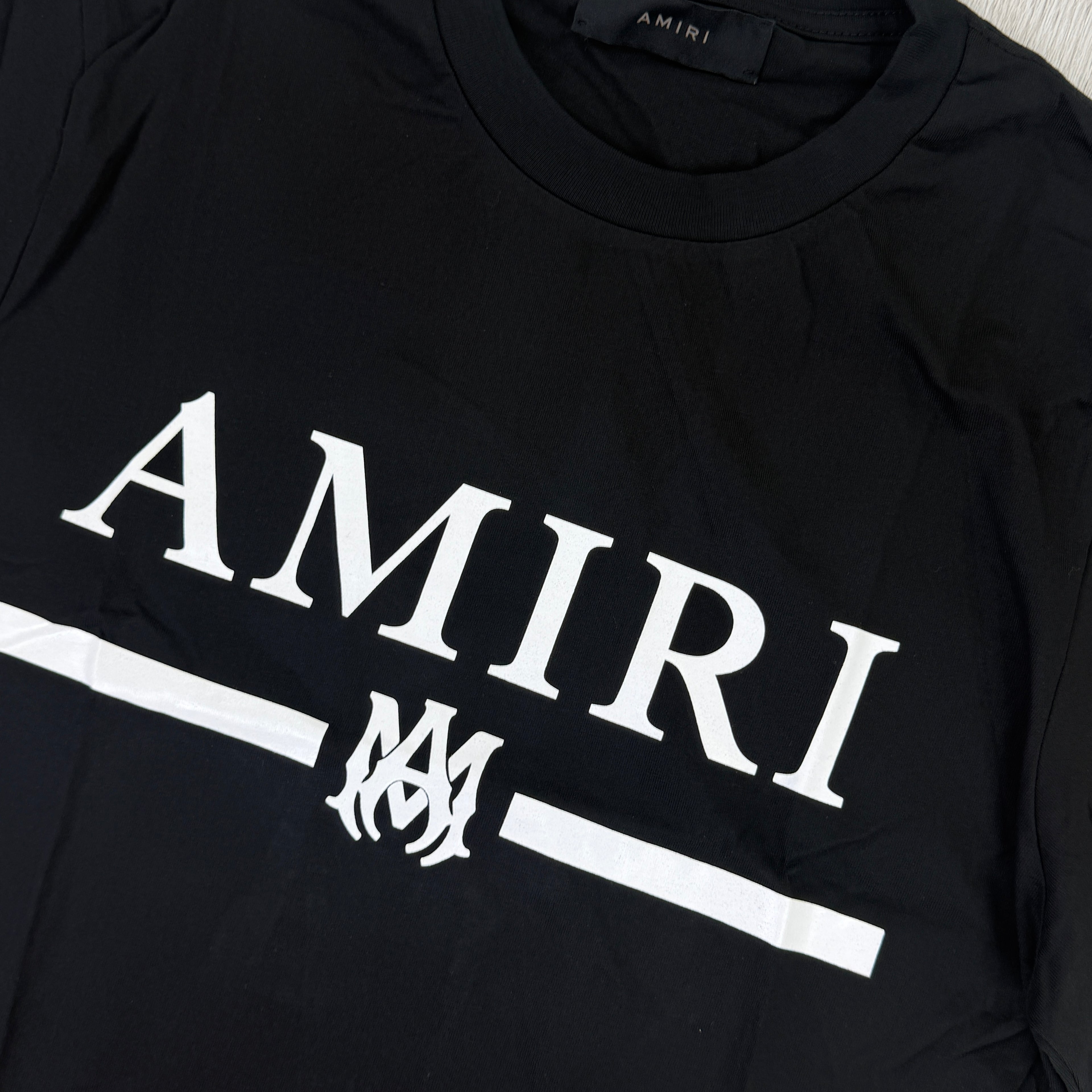 Amiri Men’s Black T-shirt With White Logo