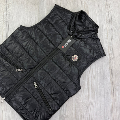 Moncler Men’s Black GUI Down Gilet - Size 0