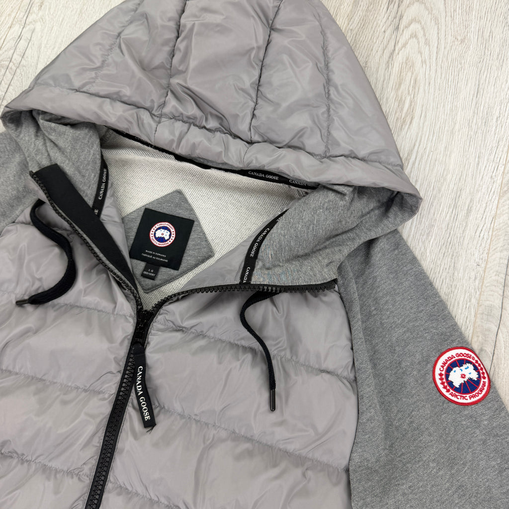 Canada Goose Men’s Grey Zip-up Padded Hoodie - Large