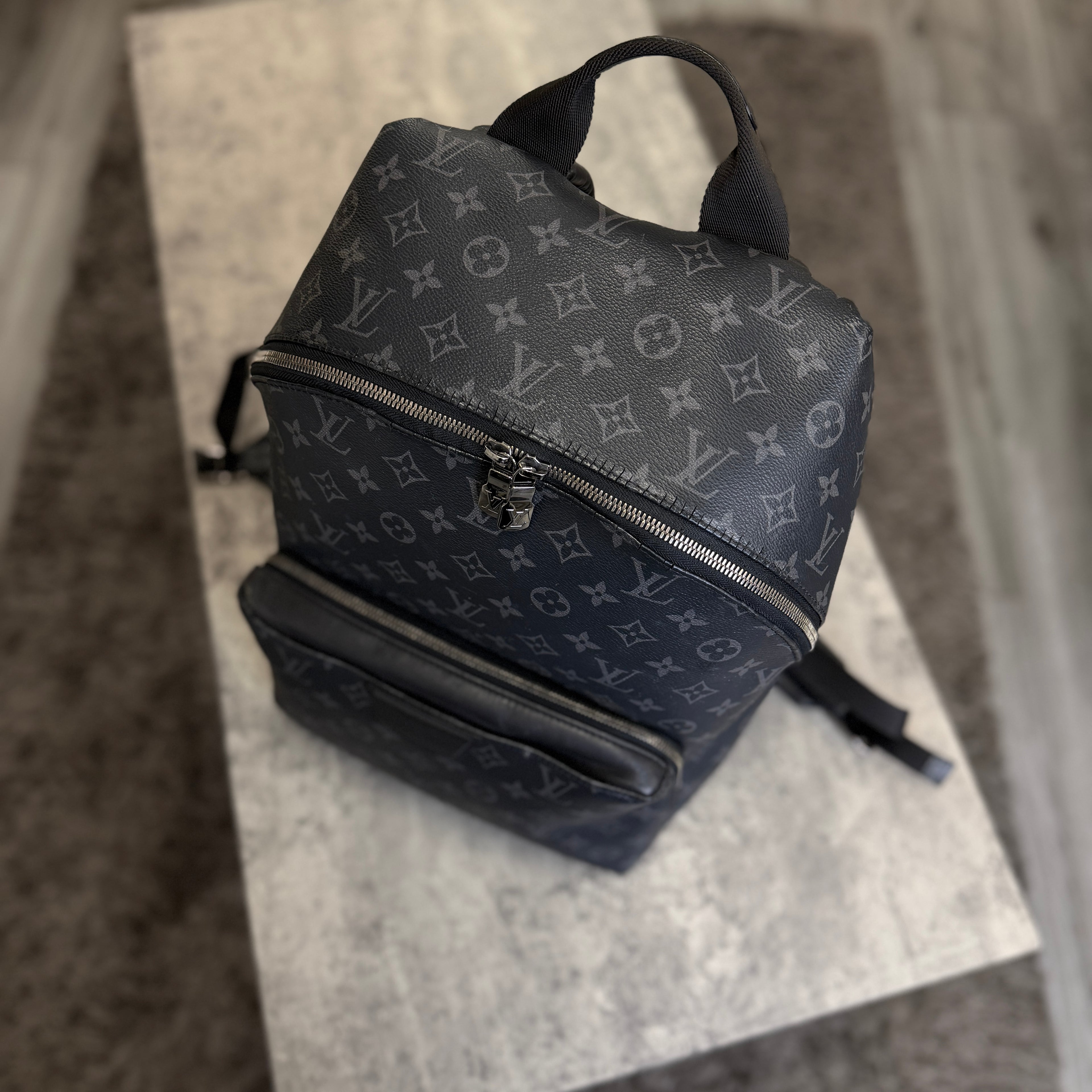 Louis Vuitton Men’s Black Monogram Discovery Backpack
