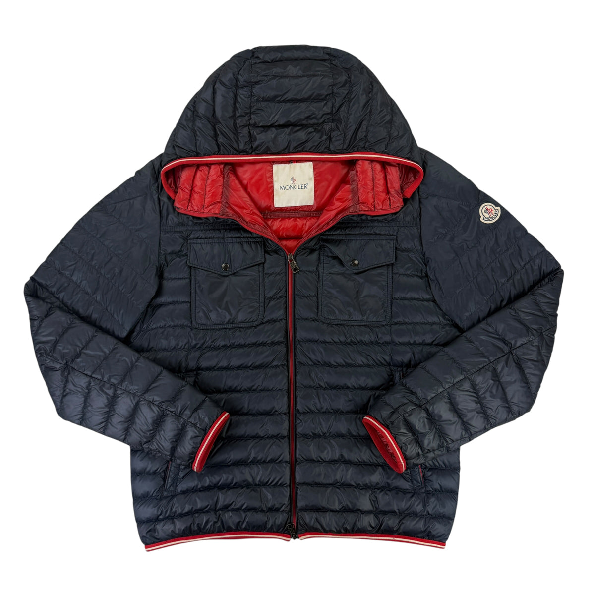 Moncler Men’s Navy / Red Clovis Jacket - Size 3