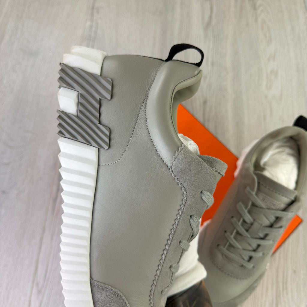 Hermes Men’s Grey Suede Bouncing Sneakers - Uk 11