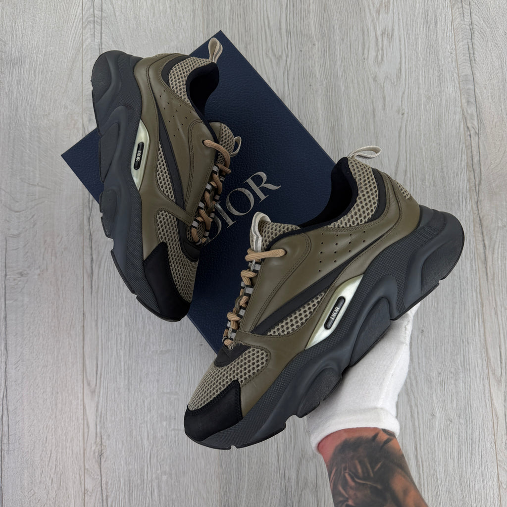 Dior B22 Men’s Khaki Grey Runners - 44 (Fit 9/9.5)