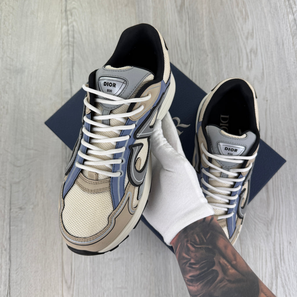 Dior B30 Men’s Beige & Blue Trainers - 44 (Uk 10)