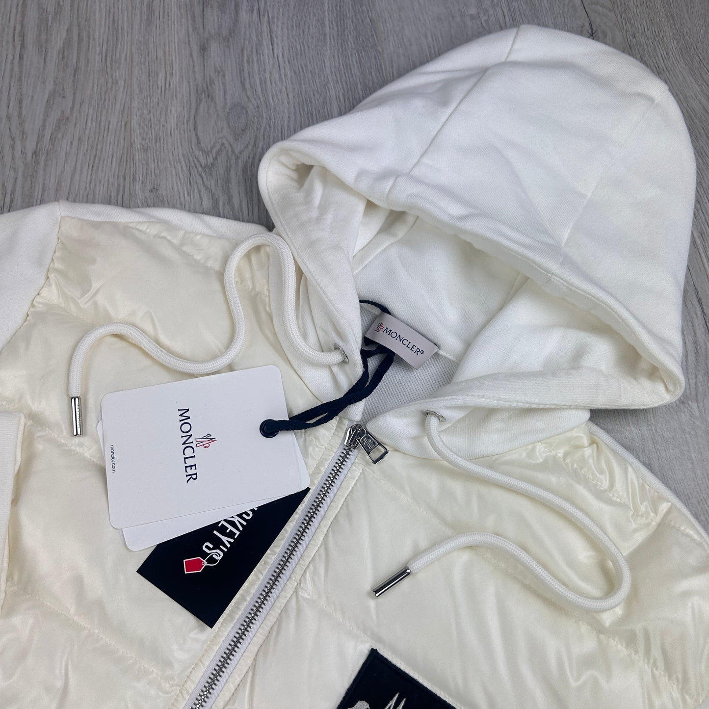 Moncler Men’s Zip-up White  Padded Modella Maglia Cardigan - XXL