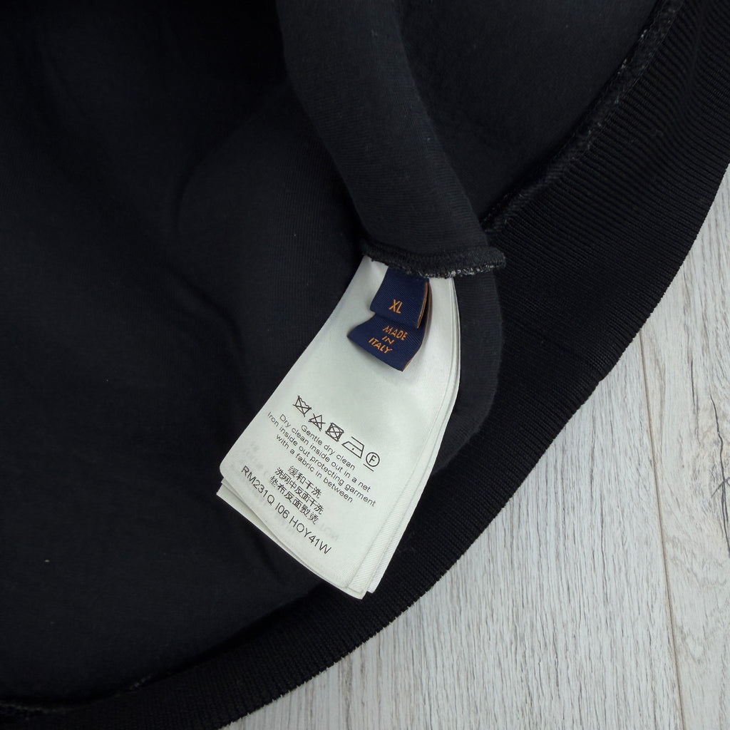 Louis Vuitton Men’s Black & White Monogram Jacquard Crewneck Jumper - XL