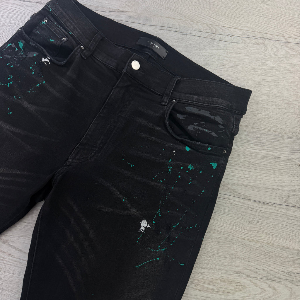 Amiri Men’s Black Ripped Distressed Jeans - Uk 34