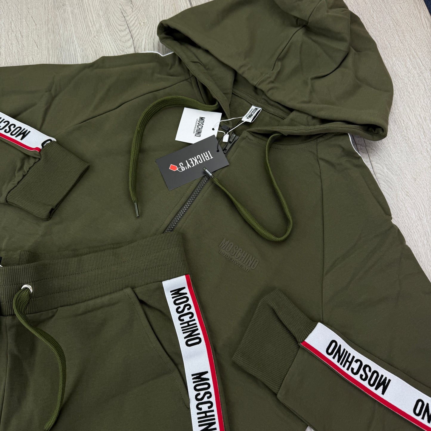 Moschino Men’s Khaki Green Full Zip-up Tracksuit