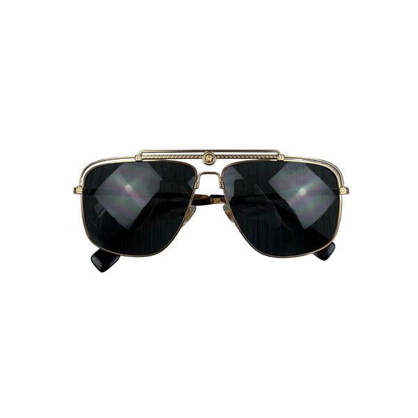 Versace Men’s Black & Gold Sunglasses