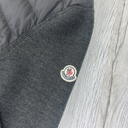 Moncler Men’s Dark Grey Padded & Knitted Maglia Hoodie - XL Slim